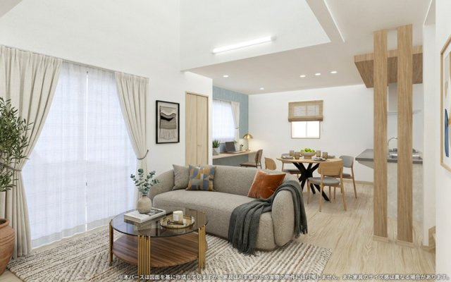 ワイウッドコート久喜市吉羽第8期の完成予想図|【LDK　イメージパース】
※画像は設計図面を基に作成したイメージです。