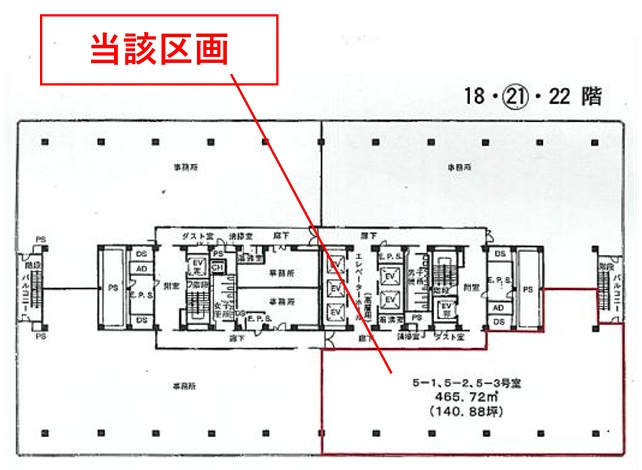大阪駅前第４ビルの区画図