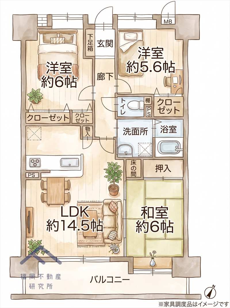 クローバーマンション空港東2の間取り