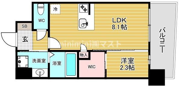 セレニテ難波西アリエの間取り