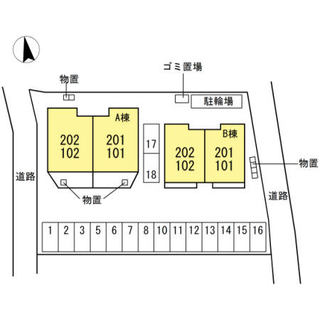 ラフィーネ Ａ棟の区画図