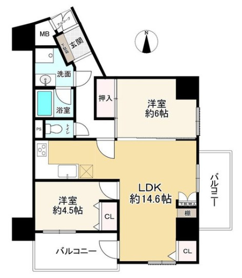 ルナピエーナー阿波座の間取り