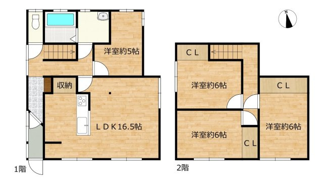 八戸市大字白銀町字栗沢道の間取り|【リフォーム前】RF予定間取図です。