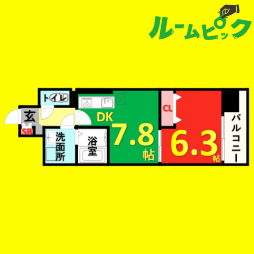 サンシアルザ上前津 名古屋市賃貸　仲介手数料無料の間取り