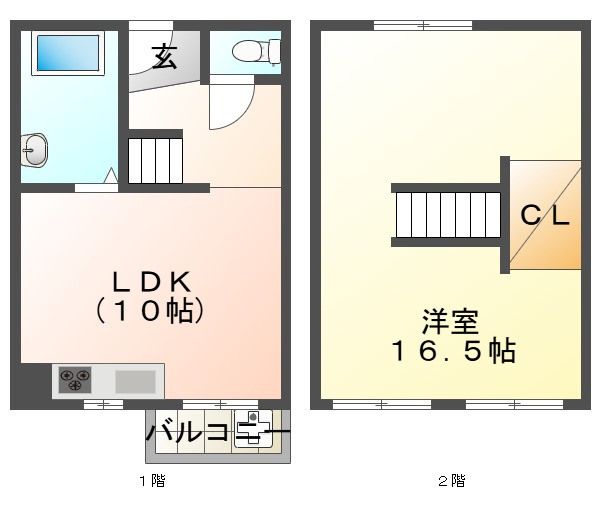 松ヶ丘住宅16号棟の間取り