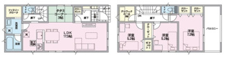 【間取り】 | 新潟市東区紫竹 第13  2号 | 3LDK＋Sの間取り、駐車スペース２台可です('ω')ノ