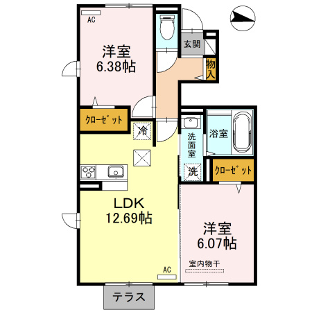 ルミエールかみやの間取り
