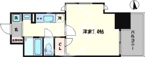 ジュネーゼグラン難波ミラージュの間取り|ジュネーゼグラン難波ミラージュ　間取り