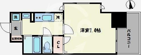 ジュネーゼグラン難波ミラージュの間取り|ジュネーゼグラン難波ミラージュ　間取り