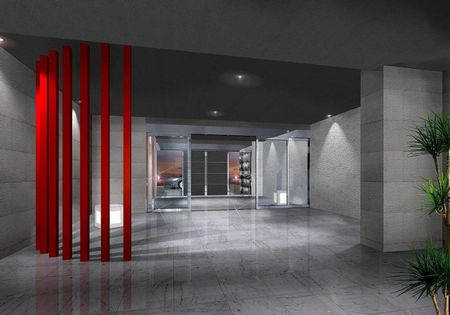 江東区新大橋２丁目の賃貸マンションのエントランス