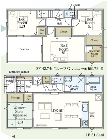【間取り】 | 甘楽郡甘楽町福島　新築住宅 | 18.2畳の広々LDKに4.5畳の和室やパントリー・ファミリークロークを完備。2階にはWIC付きの洋室を備えた快適な4LDKです。