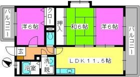 福岡市博多区浦田２丁目の賃貸マンションの間取り|間取り図