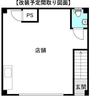 大阪市生野区桃谷５丁目の店舗一部の間取り