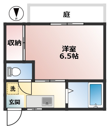 サニーハイム　女性限定　バストイレ別　南向きの間取り
