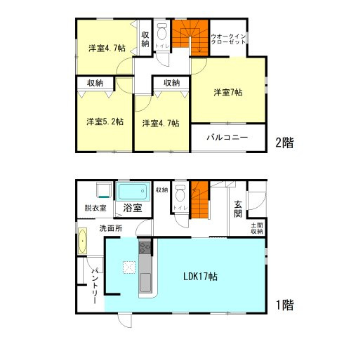 【間取り】 | リーブルガーデン.S前橋市岩神町第6ー③ | パントリー付きキッチンの備わった4LDK住宅！