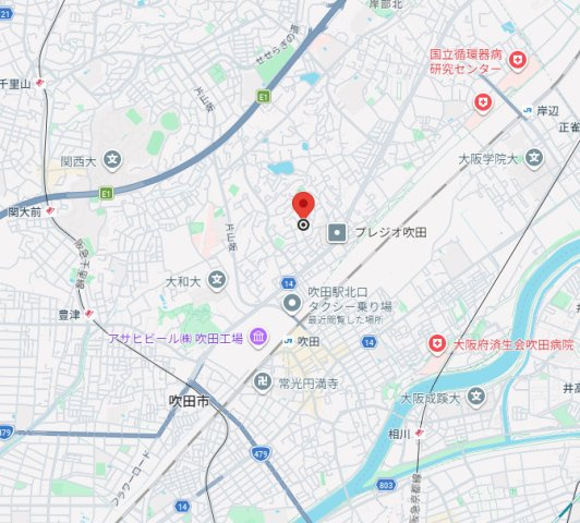 Halu吹田の地図