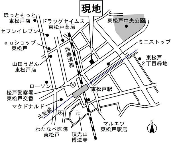ヴェリーニ東松戸の地図