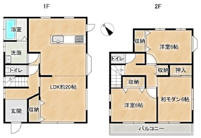 越谷市七左町6丁目 中古戸建の間取り