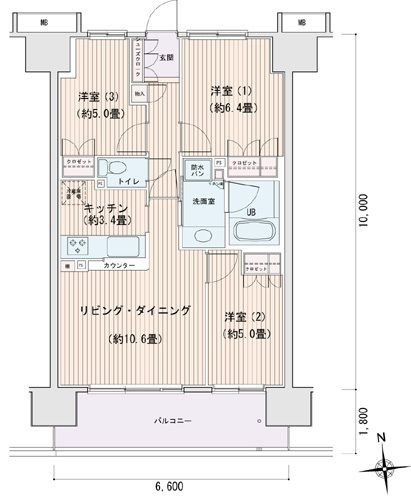エスティメゾン豊洲レジデンスＢの間取り
