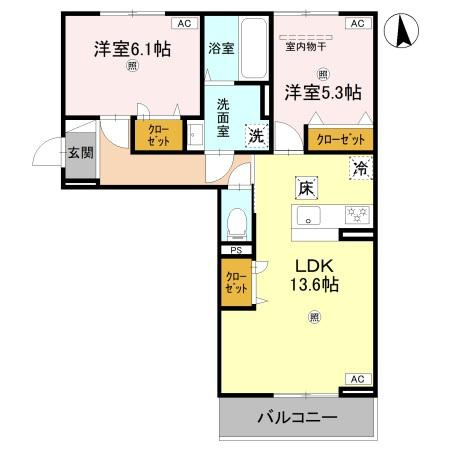 ボヌール斑鳩の間取り