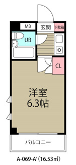 【間取り】 | ローズマンションＡ６９番館(A-069)