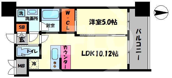 プレジオ難波EUROの間取り|プレジオ難波EURO（プレジオ難波ユーロ）　間取り