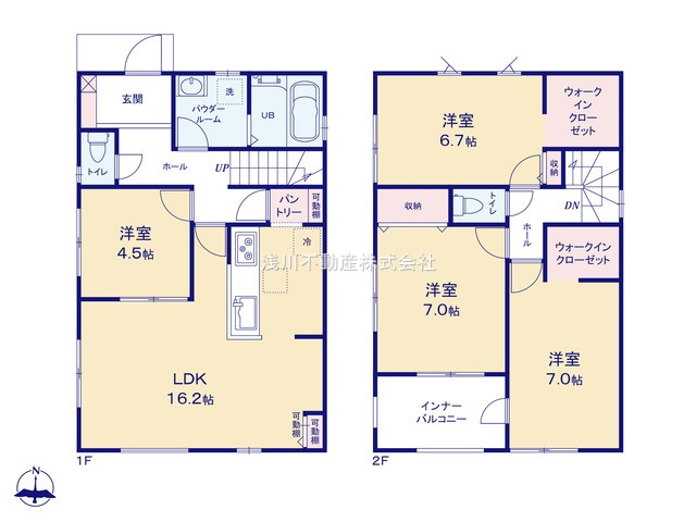 八王子市　大谷町　新築一戸建て　８期の間取り|～南向き4LDK　収納豊富・陽当たりの良い間取りです～