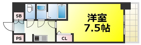 【間取り】 | RainbowCourt南堀江 仲介手数料無料