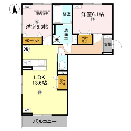 ボヌール斑鳩の間取り