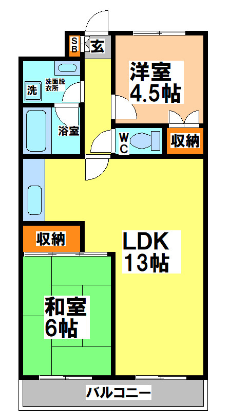 三鷹市深大寺２丁目の賃貸マンションの間取り