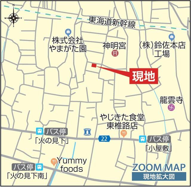 沼津市東椎路の新築一戸建|現地案内図