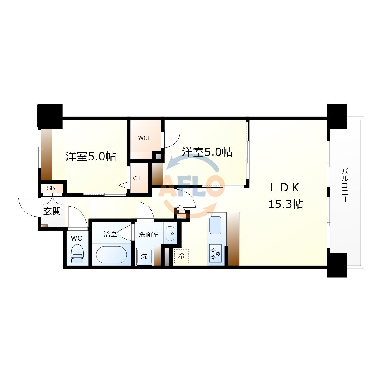 スプランディッド難波WESTⅢ　栄小学校区の間取り|スプランディッド難波WESTⅢ　間取り