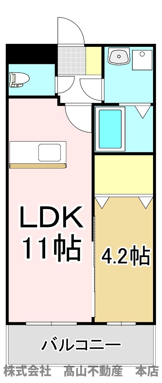 宗像市名残の賃貸マンションの間取り