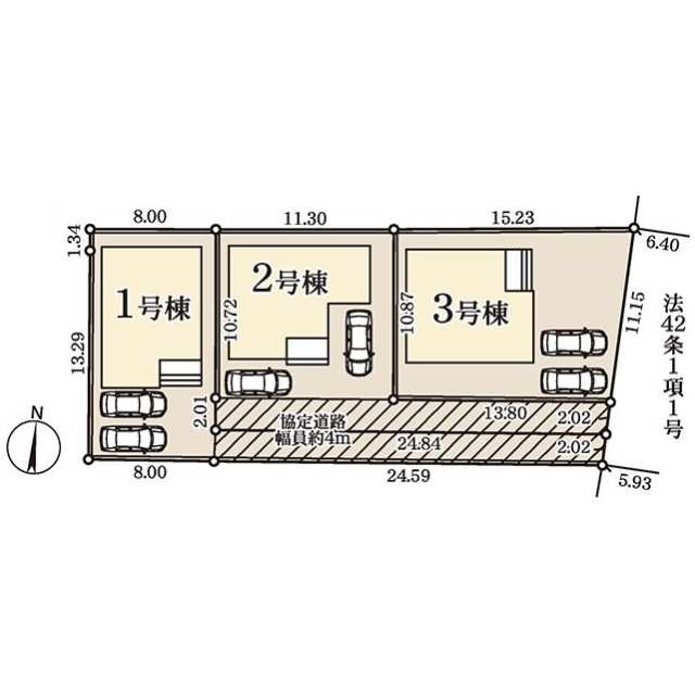 柏市新逆井２丁目の区画図