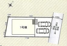 秦野市菩提第4　新築一戸建て　1号棟の区画図|配置図
