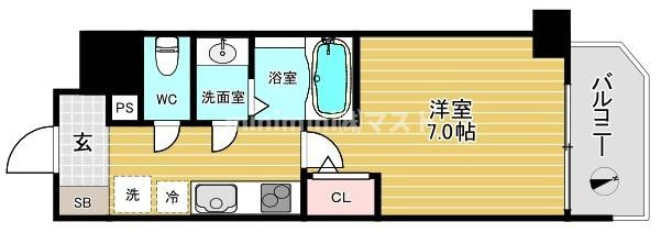 セレニテ谷町六丁目アリエの間取り