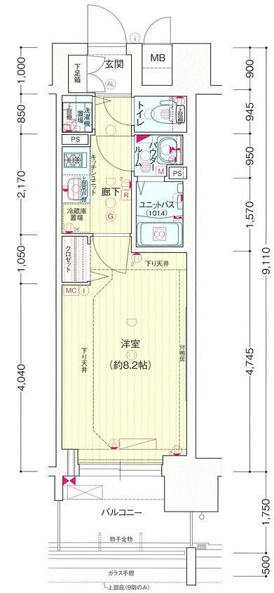名古屋市千種区内山２丁目の賃貸マンションの間取り