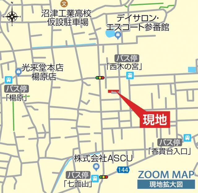 沼津市下香貫の新築一戸建|現地案内図