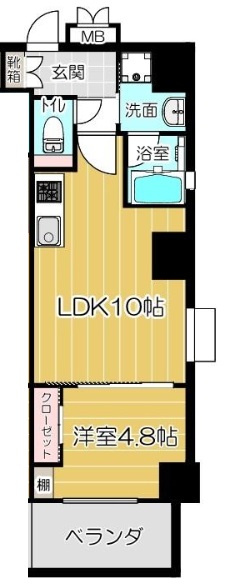 西宮市今津山中町の賃貸マンションの間取り