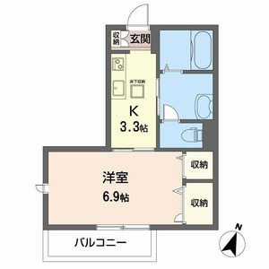 神戸市中央区上筒井通５丁目のアパートの間取り
