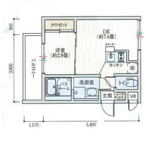 神戸市灘区篠原南町１丁目の賃貸マンションの間取り