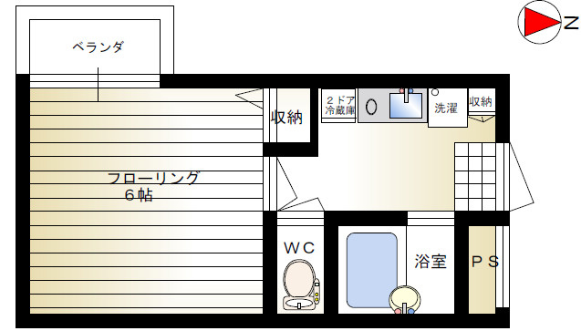 神戸市東灘区本庄町２丁目の賃貸マンションの間取り
