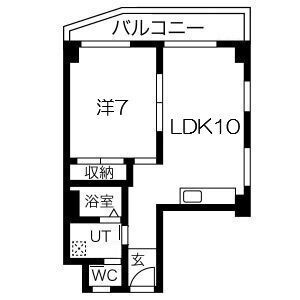 神戸市中央区北野町１丁目の賃貸マンションの間取り