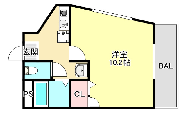 神戸市中央区生田町４丁目の賃貸マンションの間取り