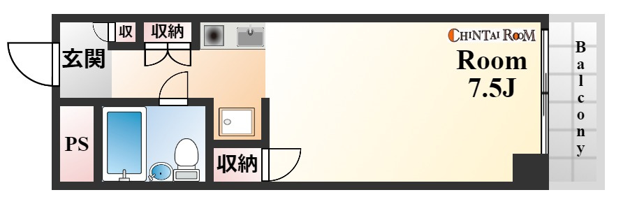 神戸市灘区岩屋中町２丁目の賃貸マンションの間取り