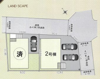 秦野市弥生町第5　新築一戸建て　2号棟の区画図|配置図