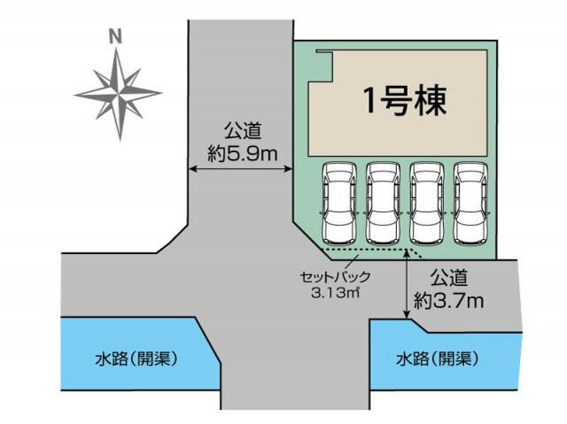 仲介手数料無料）一宮市北方町北方１棟／１期１号棟の区画図|一宮市北方町北方1棟 区画図