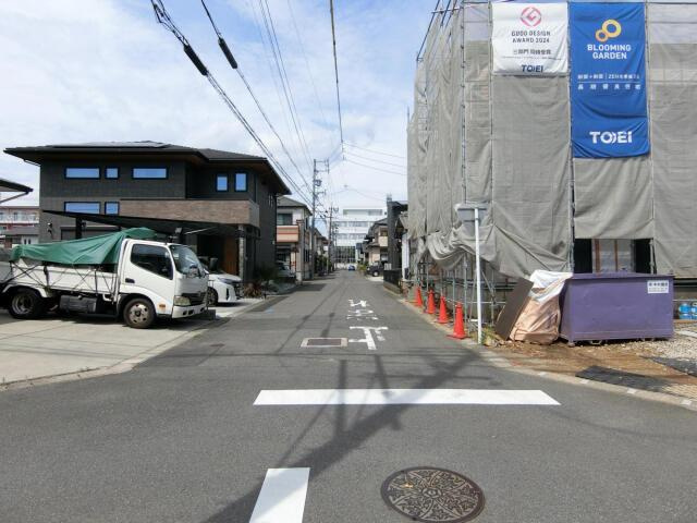 仲介手数料無料）一宮市北方町北方１棟／１期１号棟|8月30日撮影 西側道路（南→北）