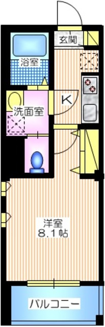 グリシーヌ横浜の間取り|角部屋２面採光　ゆとりの洋室８．１帖　奥行があるバルコニー
