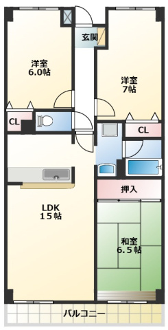 【間取り】 | グランドプラス西真上